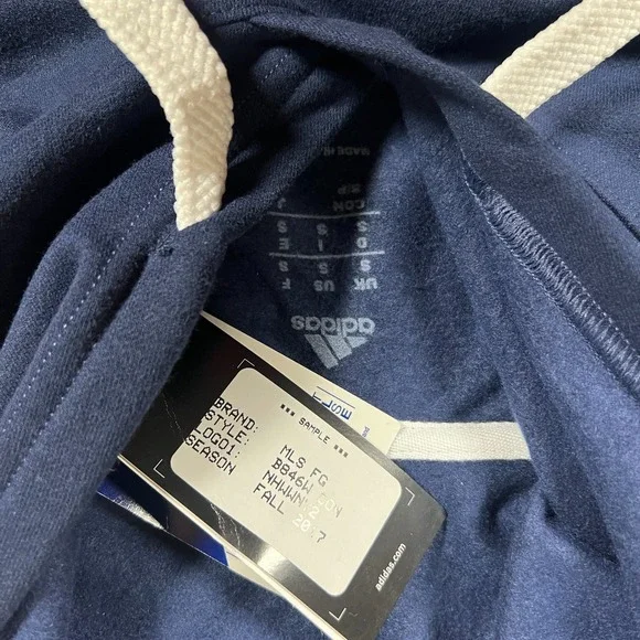 Adidas MLS Womens Small Blue New York City Football Club Hooded Sweatshirt NWT - Picture 3 of 6